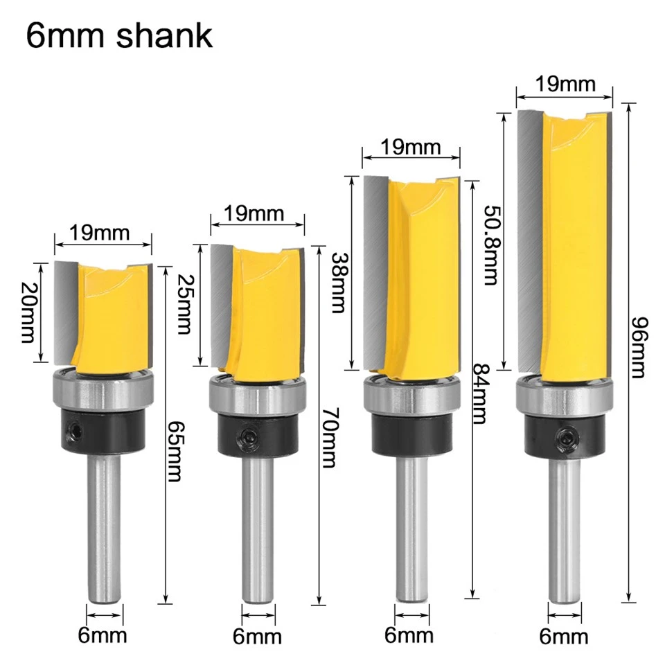 Flush Trimming Router Bit With Bearing
